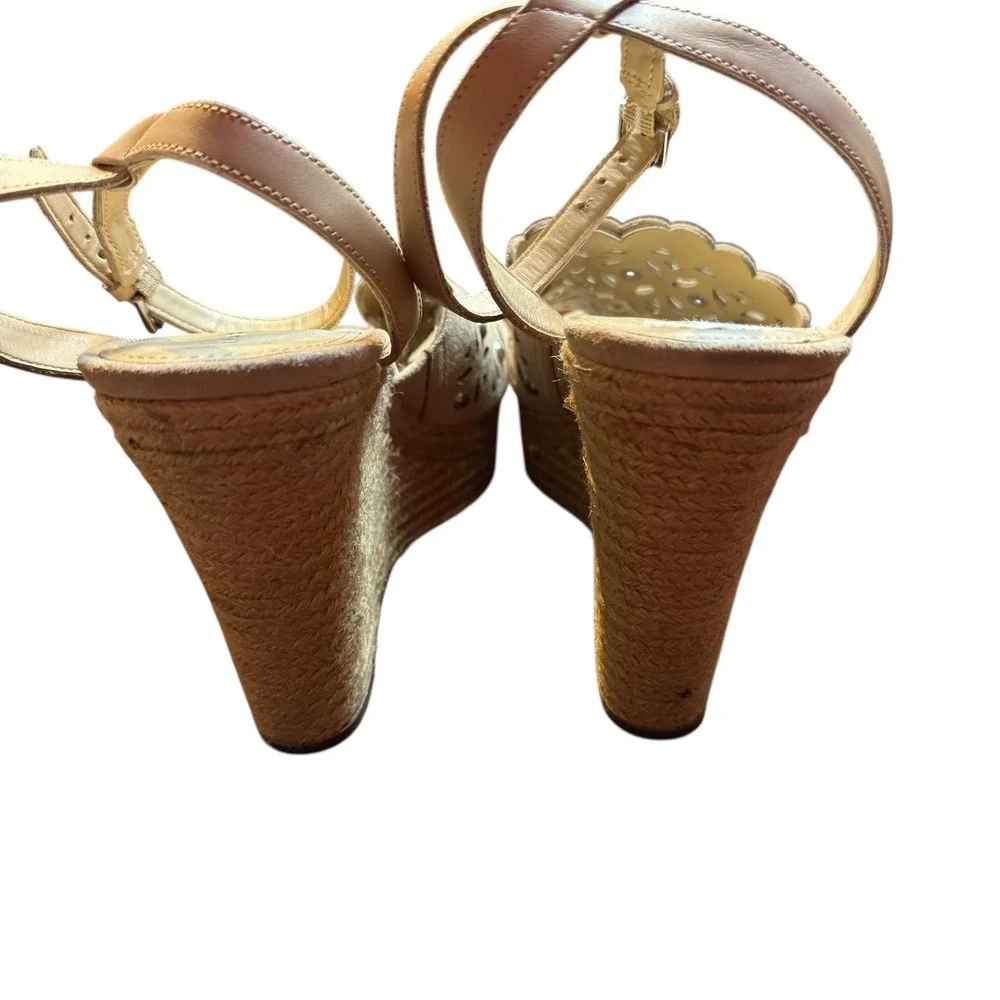 Marc Fisher‎ Shoes Womens Size 11M Beige Suede Studded Wedge Sandals Espadrille